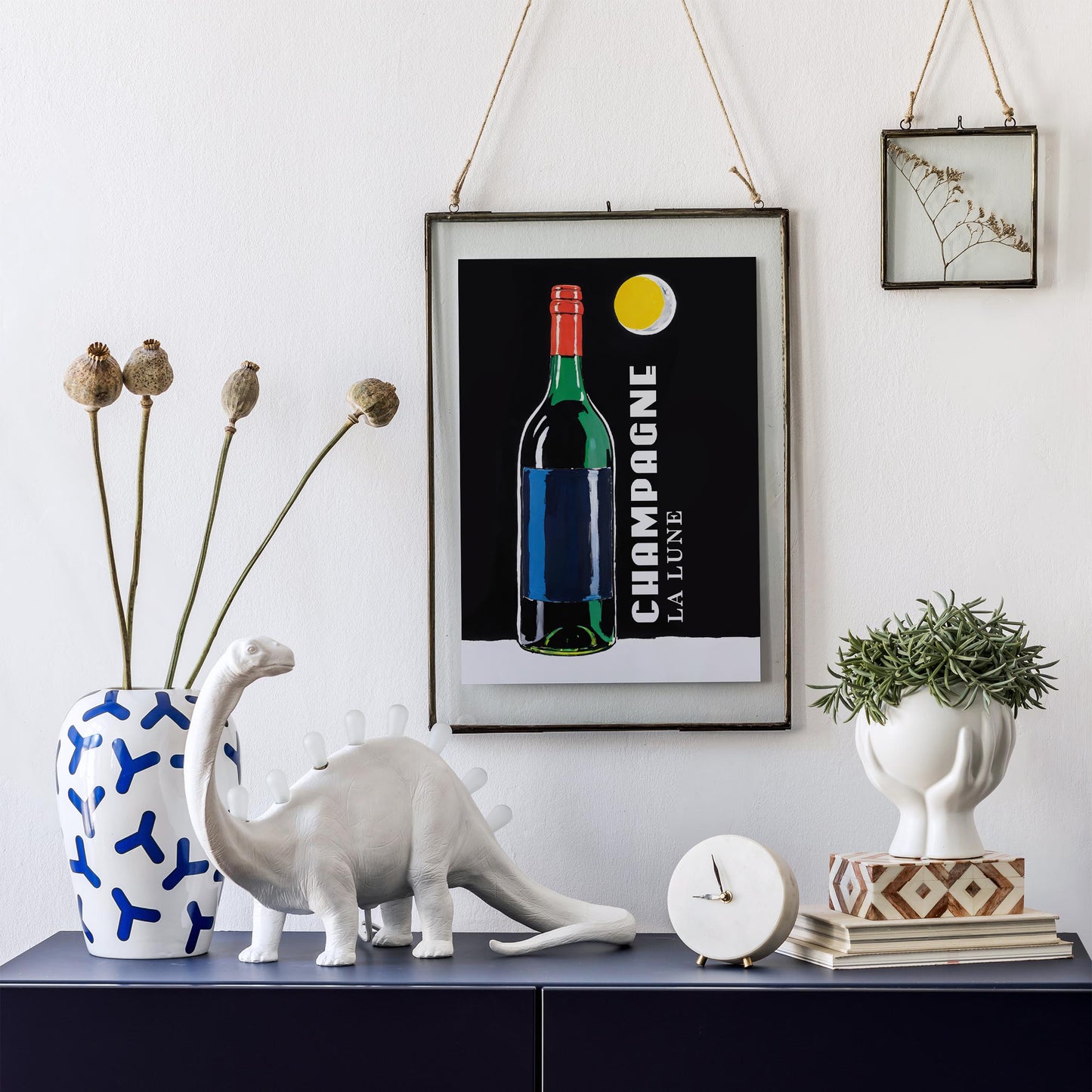 Champagne La Lune Bottle Wall Art Print