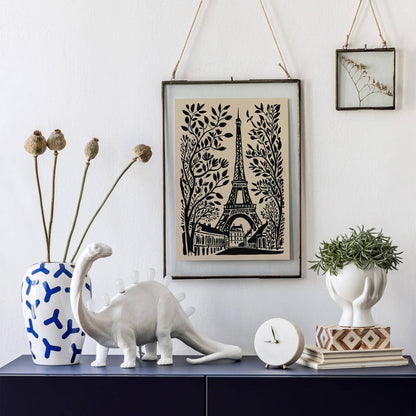 Black Ink Style Eiffel Tower Art Print