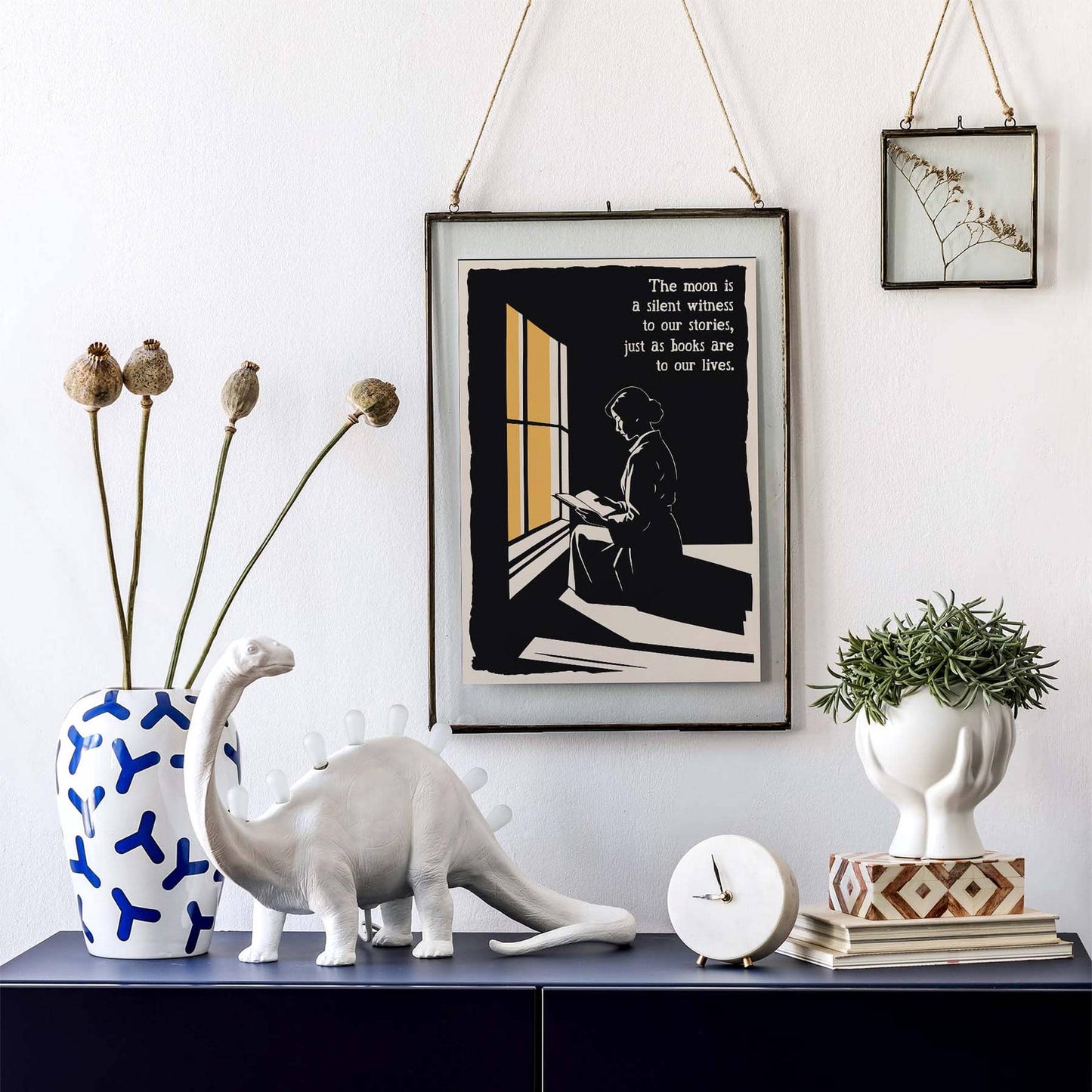 Moonlit Reading Nook Poster Print