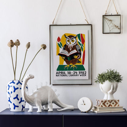 Vintage Library Week Poster Print