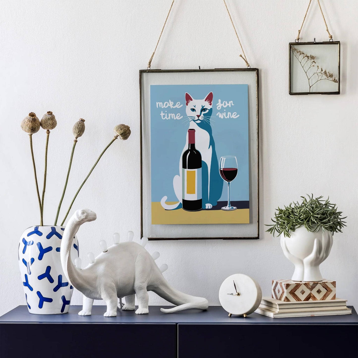 Make Time For Wine - Cat Poster