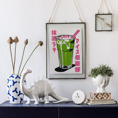 Matcha Latte Ice Drink Poster Print
