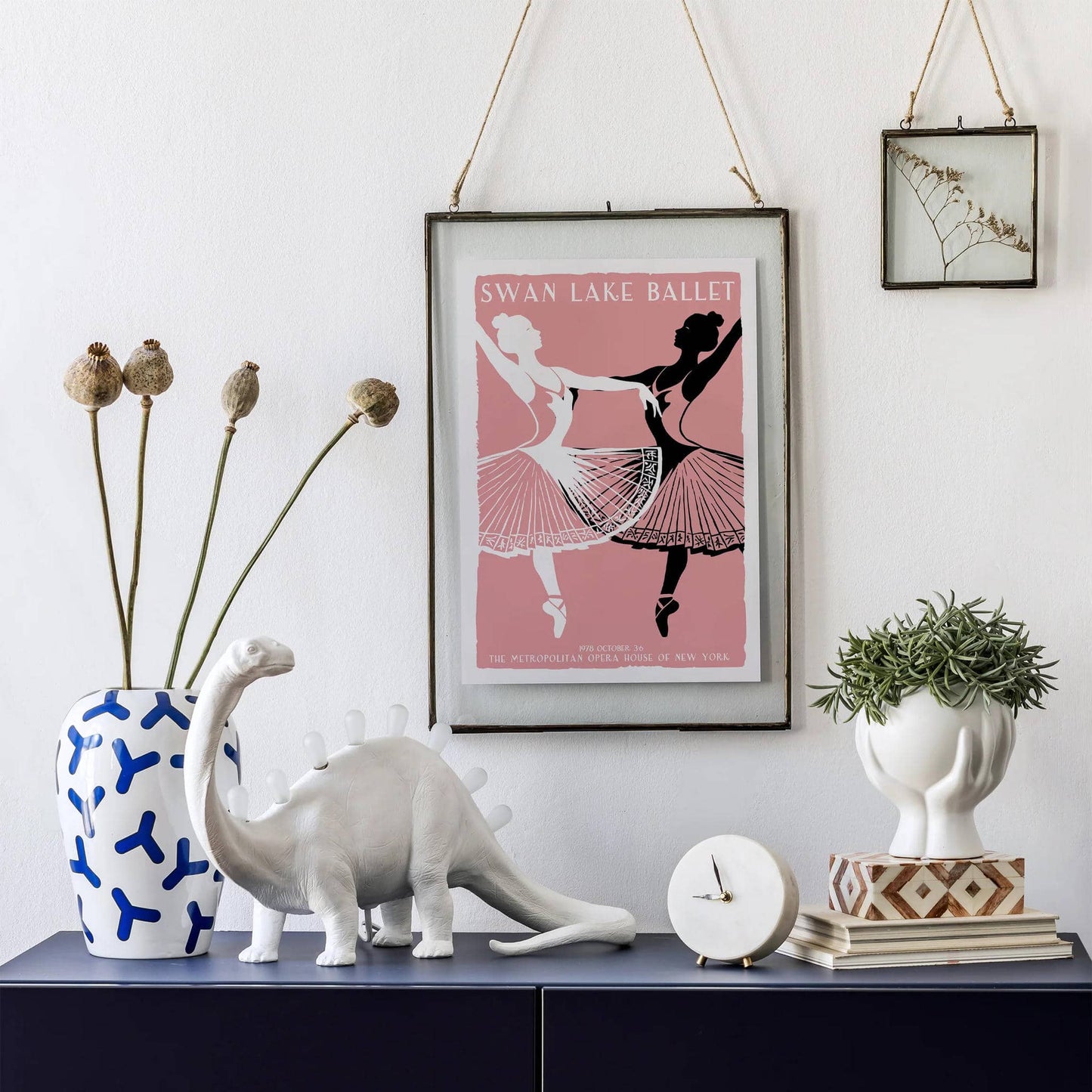 Swan Lake Ballet Retro Poster Print