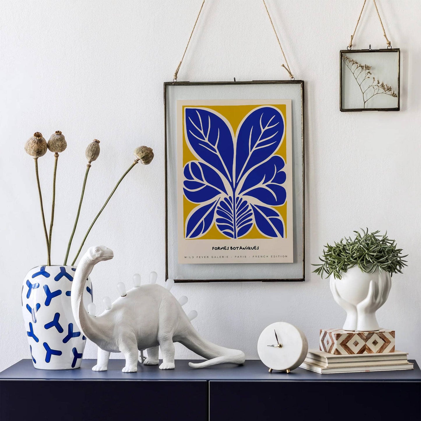 Blue French Botanical Art Poster