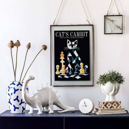 Cat Chess Wall Art Print