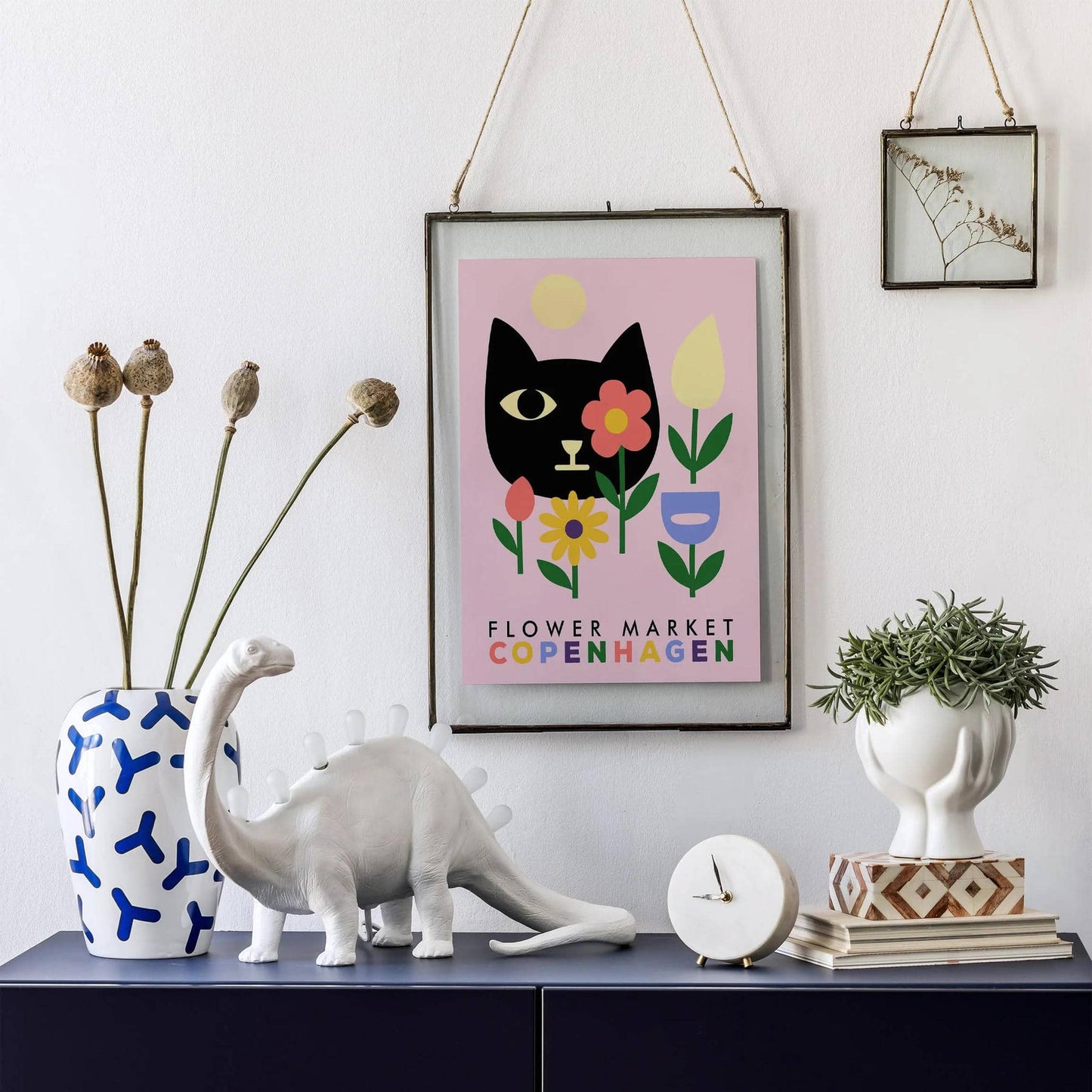 Flower Market Copenhagen Poster – Retro Wall Art Print