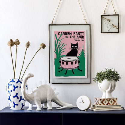 Garden Party Cat Drum 1996 Poster
