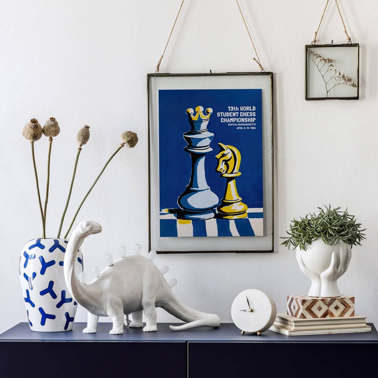 Vintage Chess Pieces Poster 1966