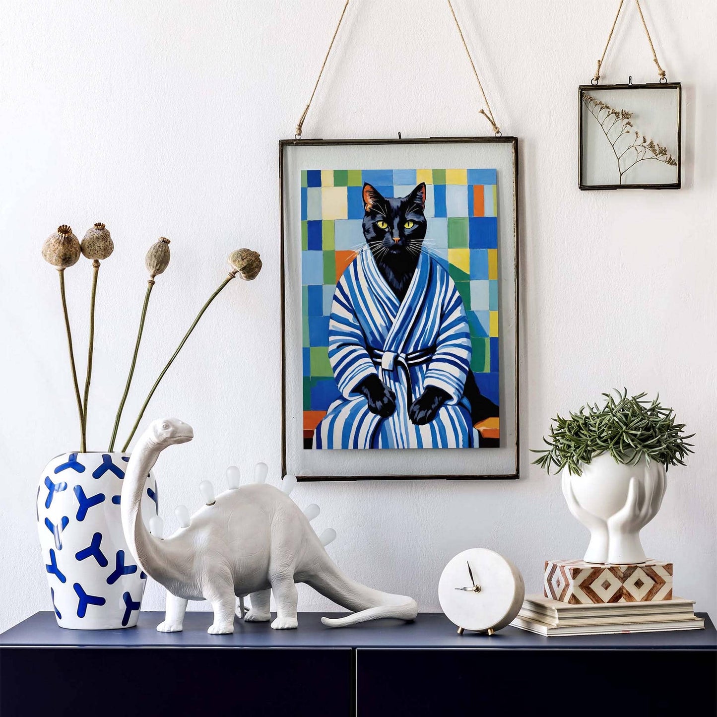 Bathrobe Cat Poster Print