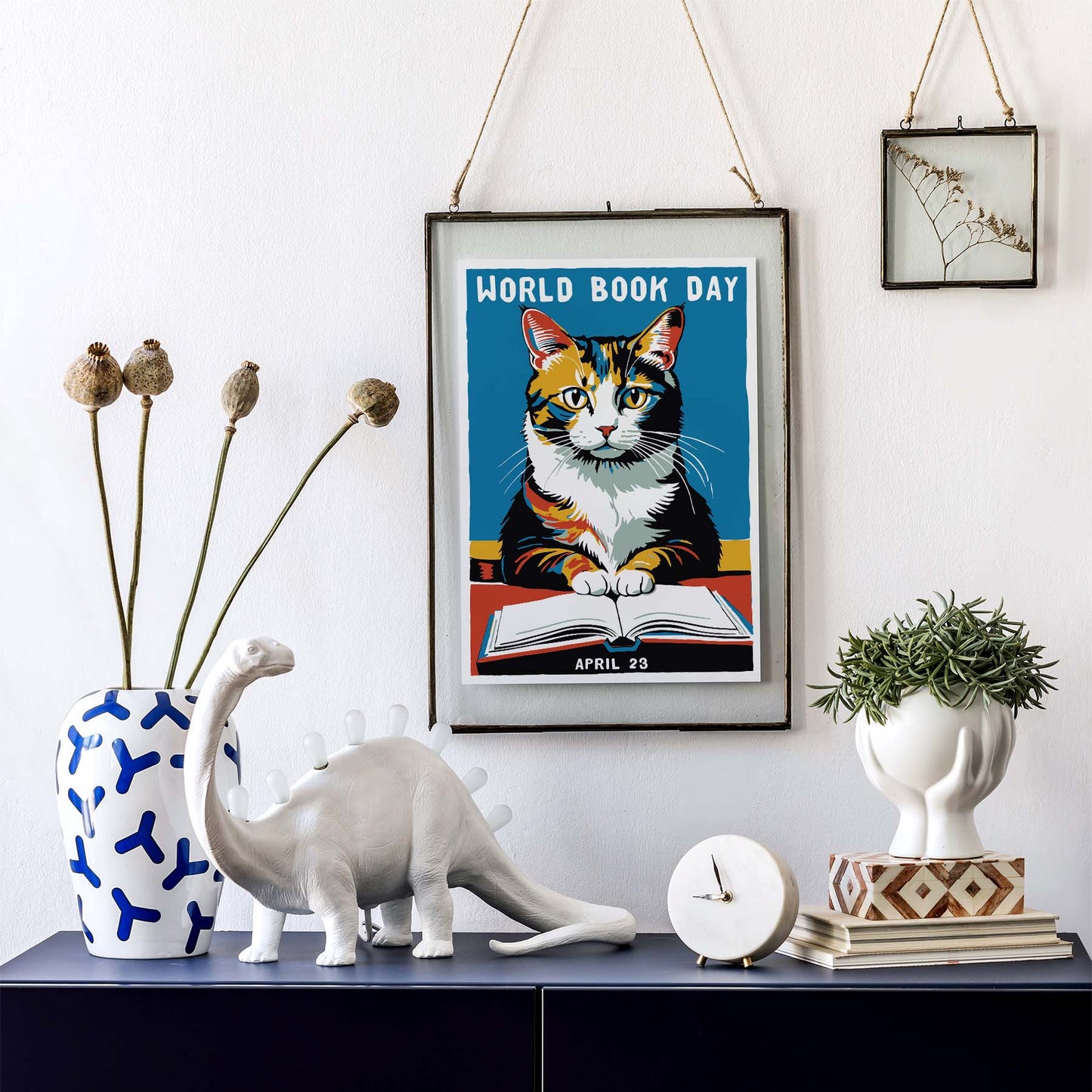 World Book Day Cat Poster Print