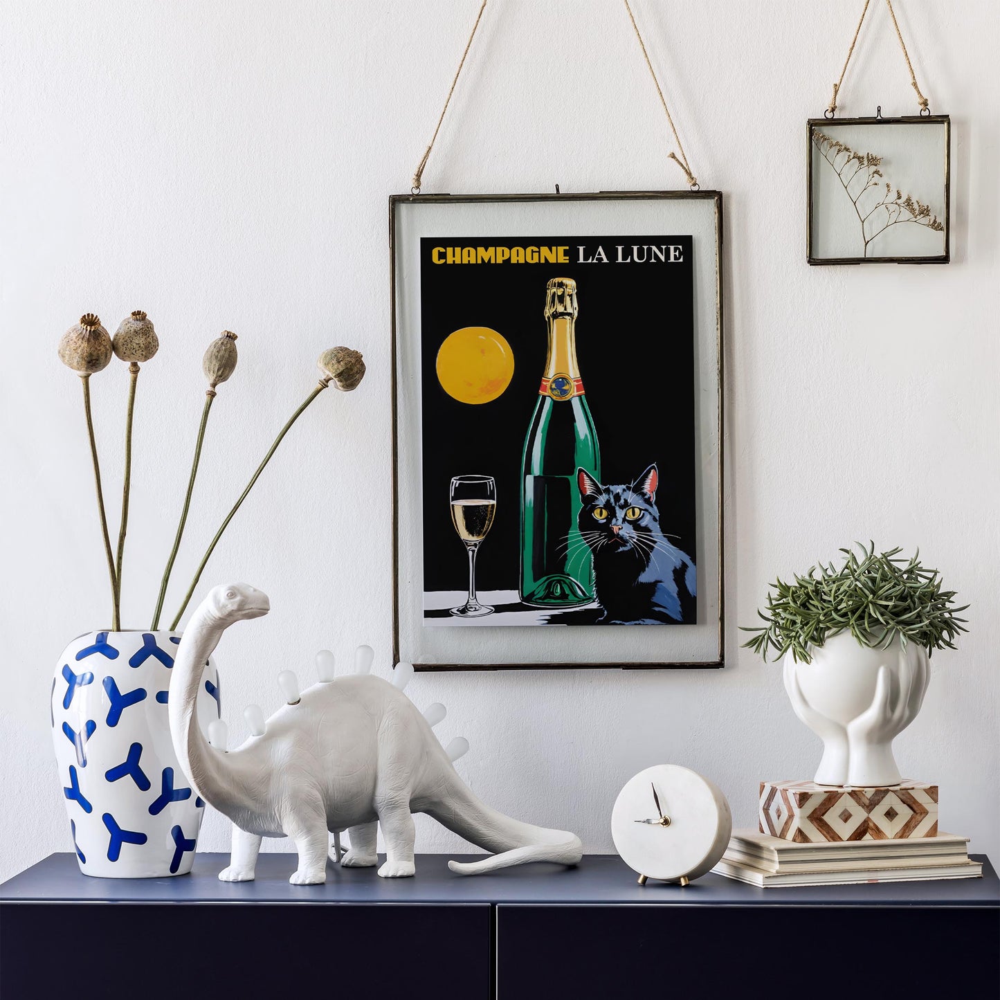 Moonlight Champagne Art Print