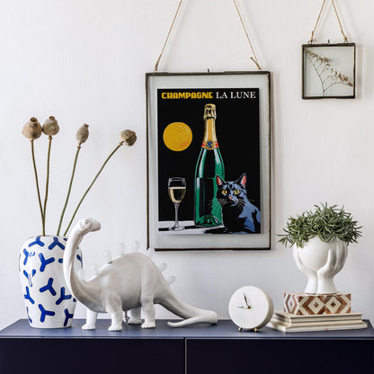 Moonlight Champagne Art Print