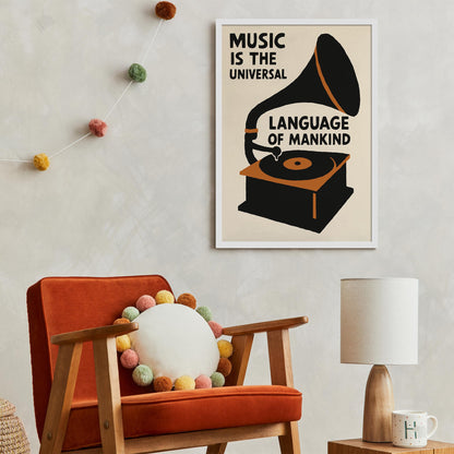 Vintage Gramophone Music Print