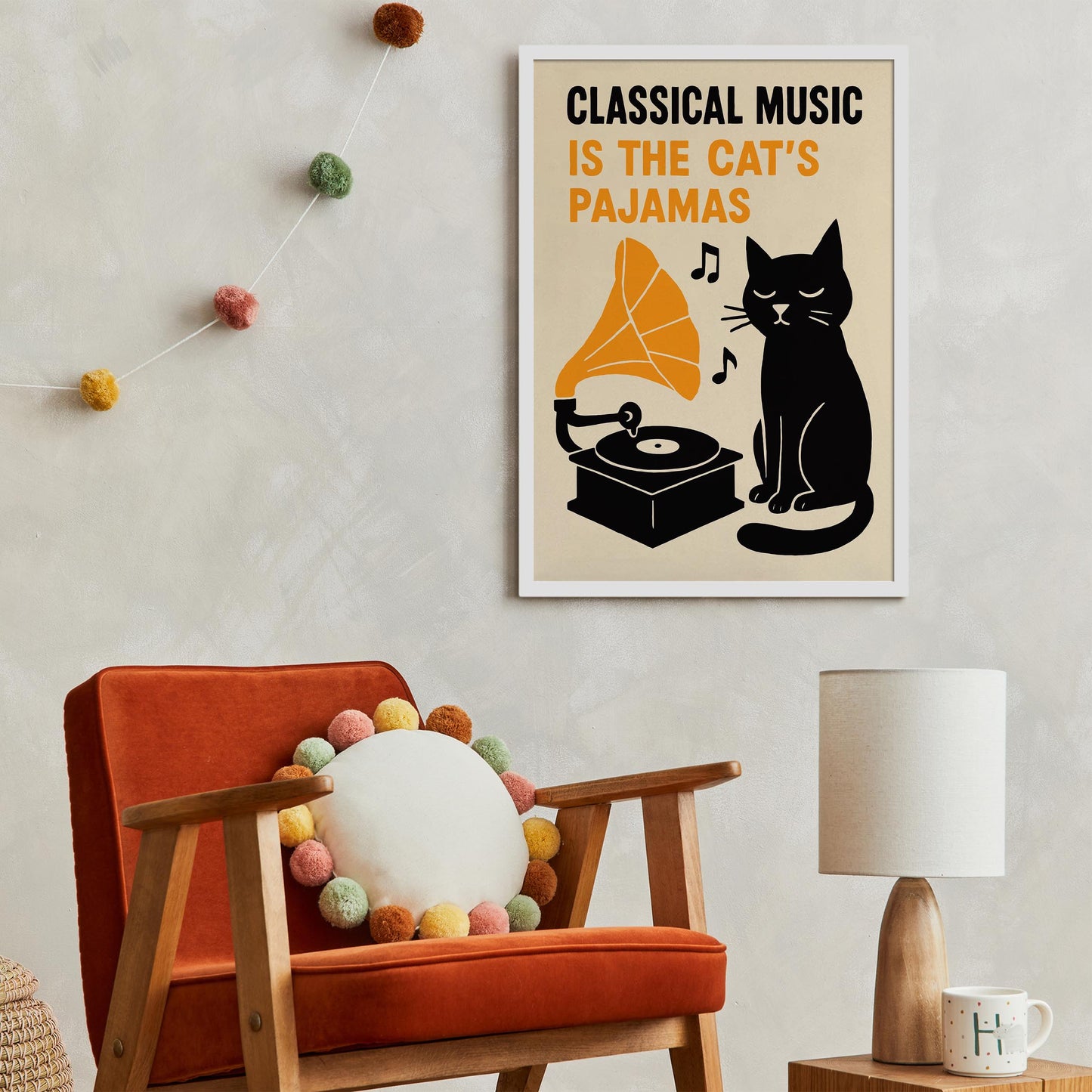 Cat Classical Music Wall Art