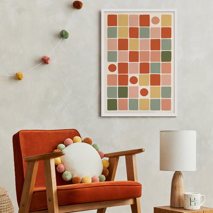 Mid Century Modern Retro Geometric Poster