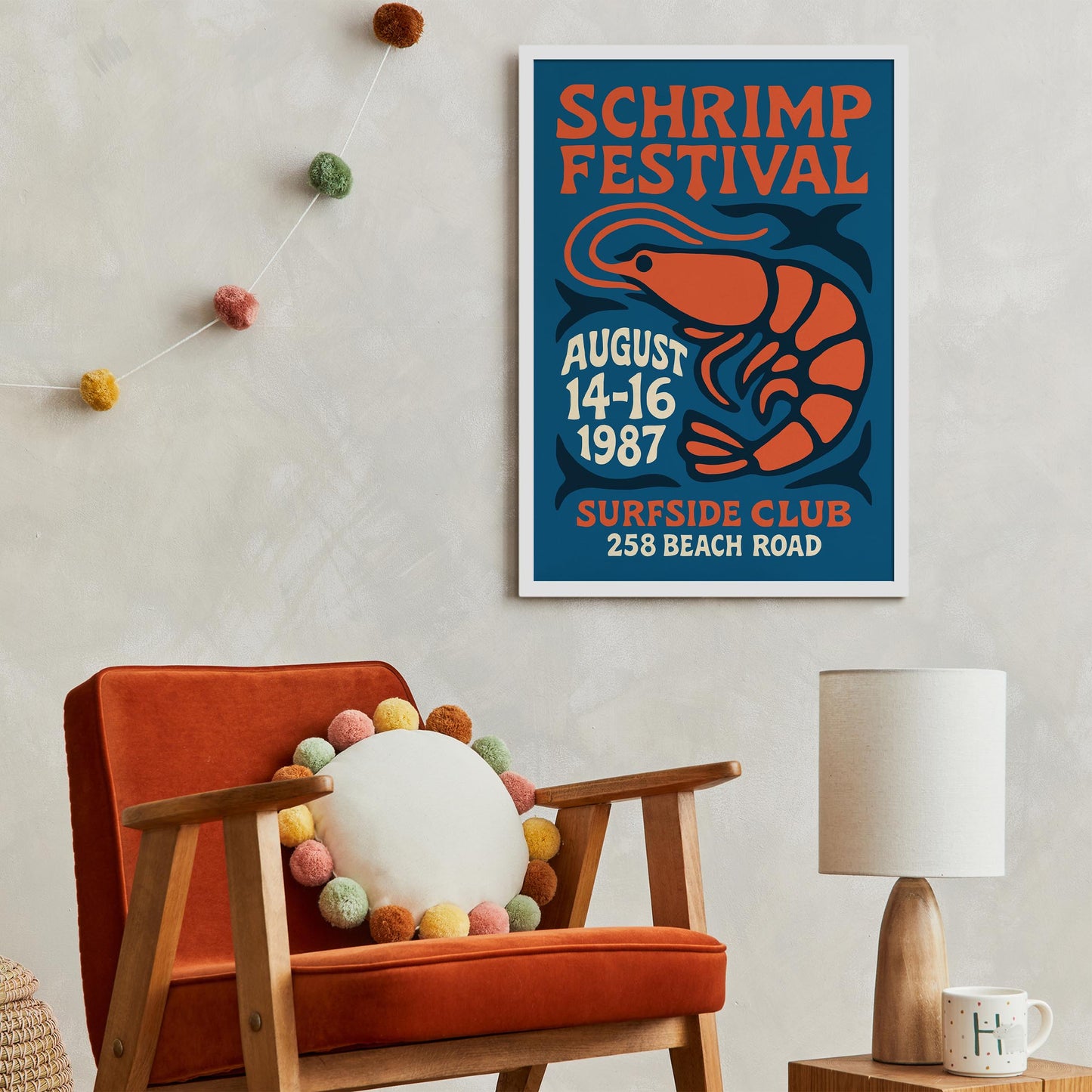 Shrimp Festival Vintage Poster