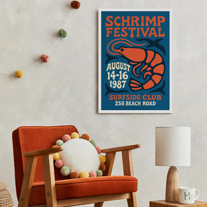 Shrimp Festival Vintage Poster