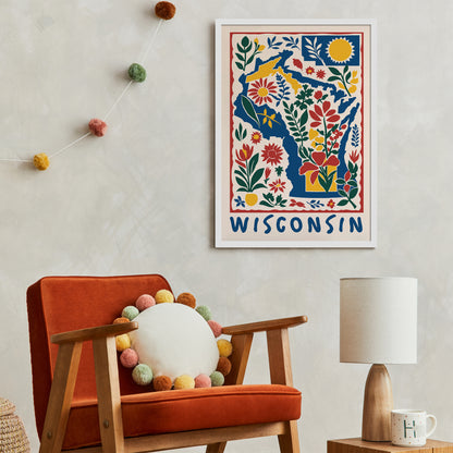 Wisconsin Retro Travel Poster