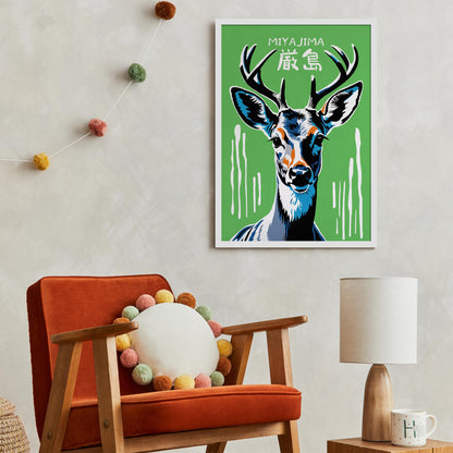 Miyajima Deer Art Print