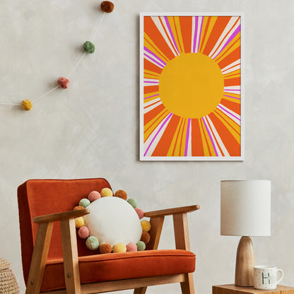 Yellow Sun Retro Modern Poster