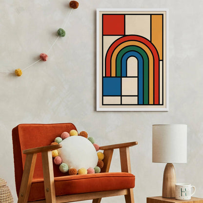 Rainbow Bauhaus Modern Geometric Print 2025