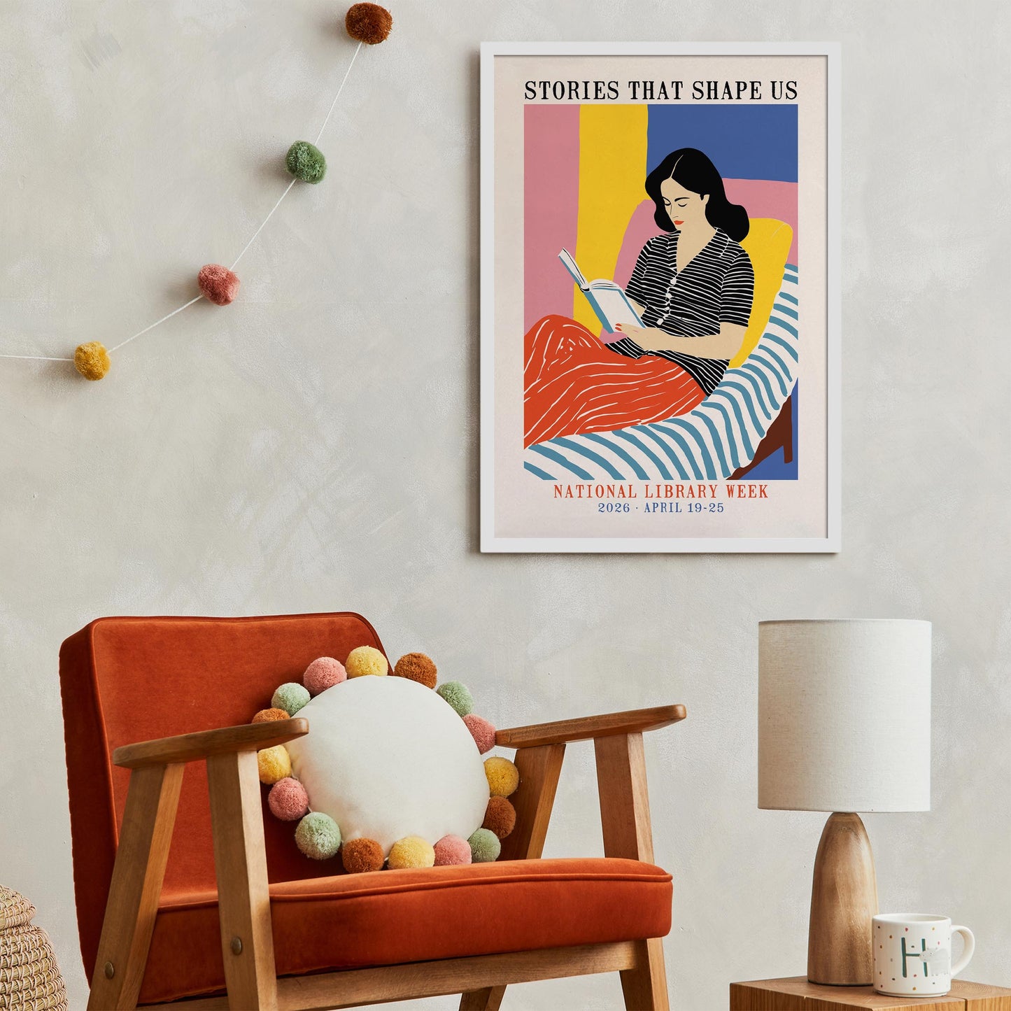 Reading Lady Wall Art Print