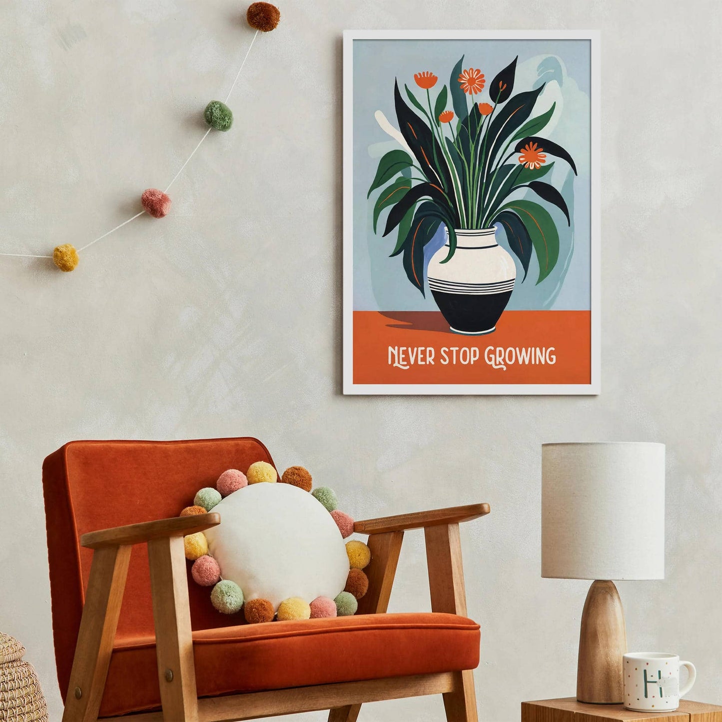 Never Stop Growing Floral Poster