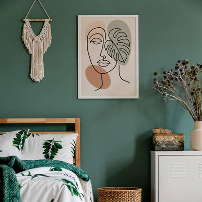 Minimalist Boho Poster – Face & Monstera