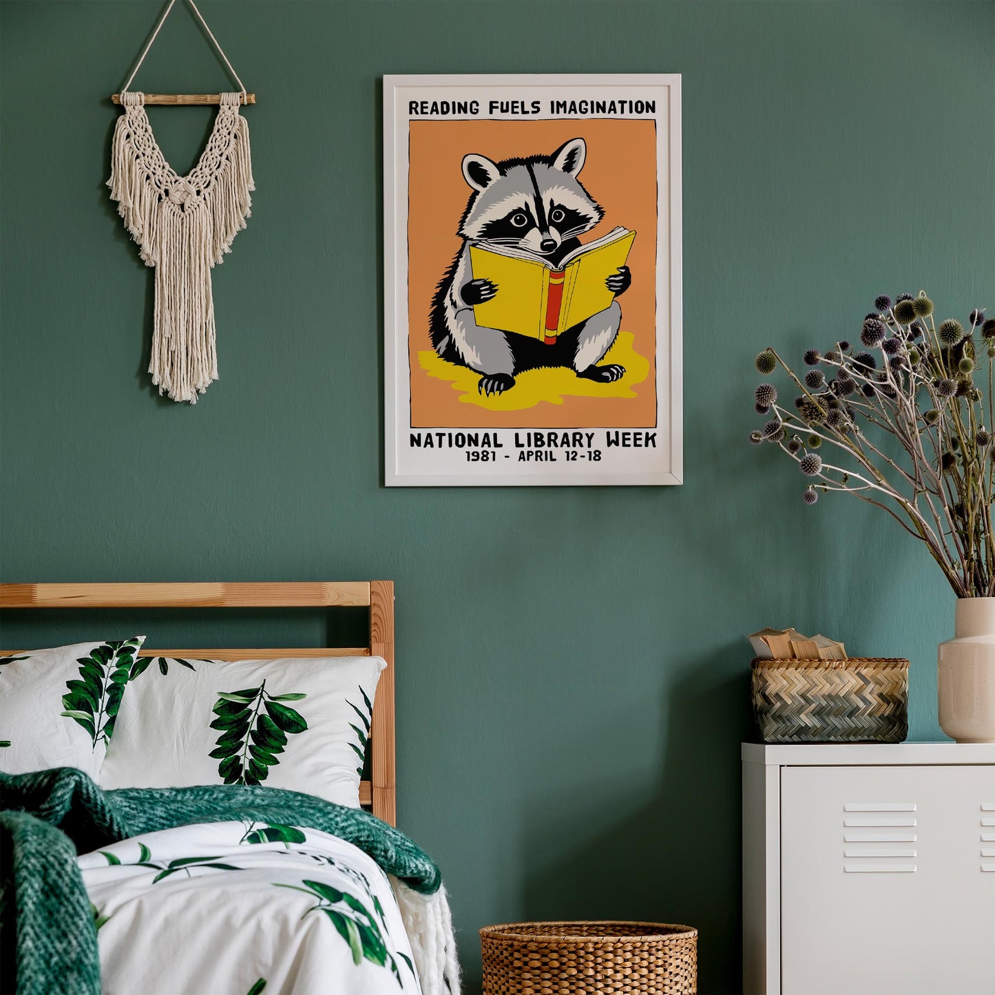 National Library Week Raccoon Poster