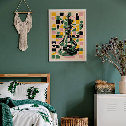 Abstract King Chess Wall Art