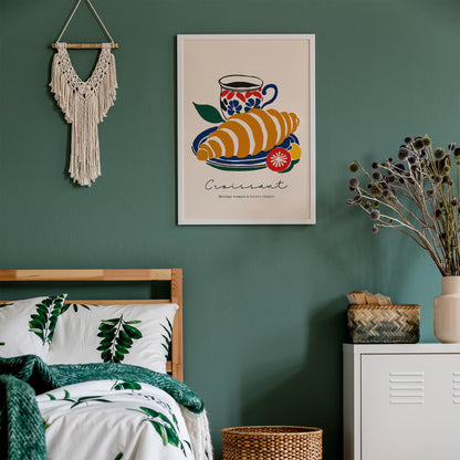Croissant and Coffee Art Print