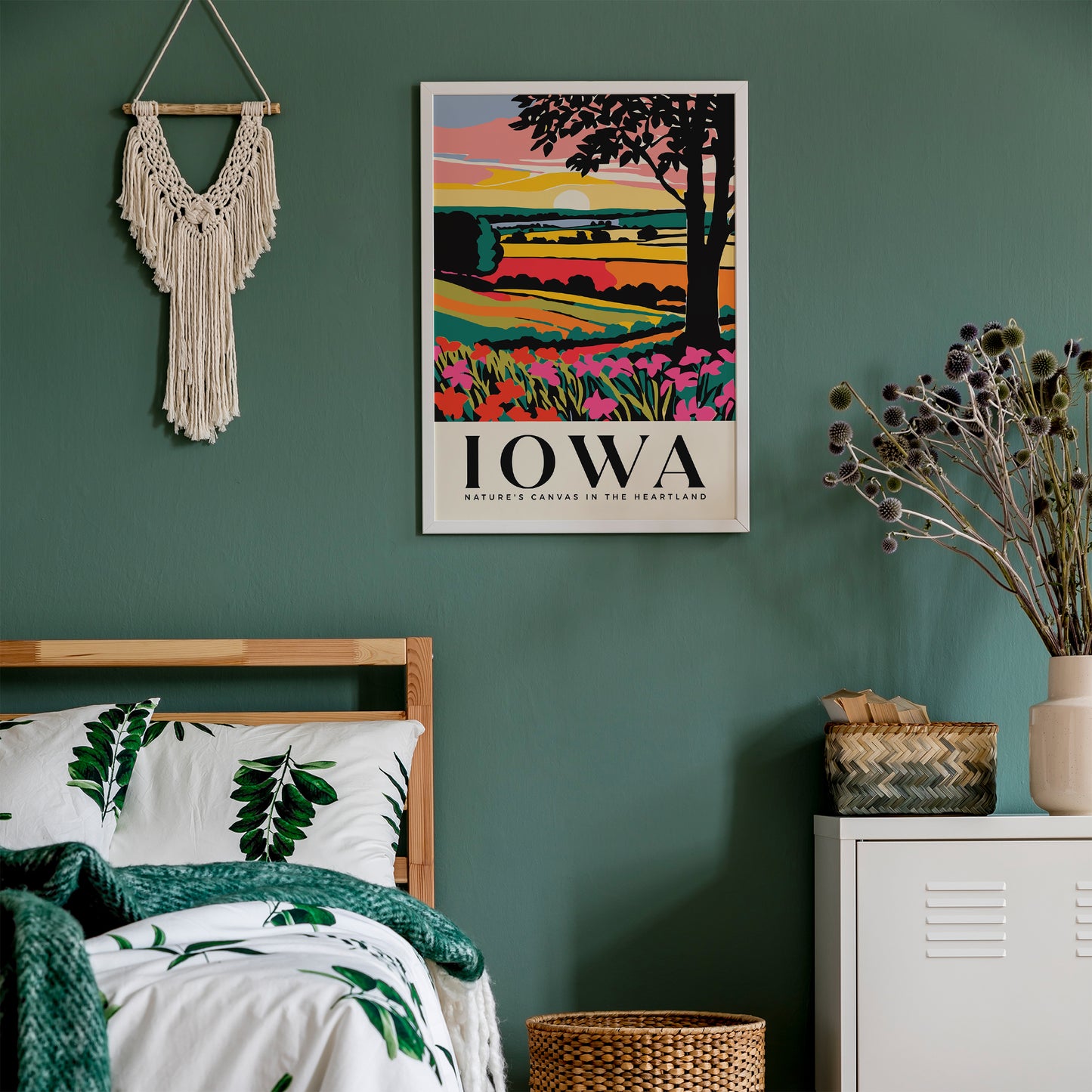 Iowa Colorful Landscape Travel Poster