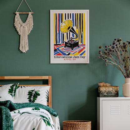 Jazz Day Gramophone Print