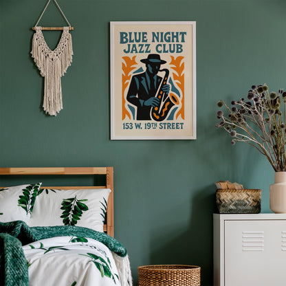 Blue Night Jazz Club Poster Print