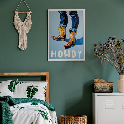 Howdy Cowboy Boots Print