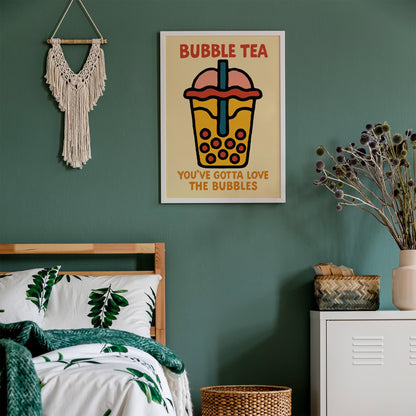 Cute Bubble Tea Wall Art