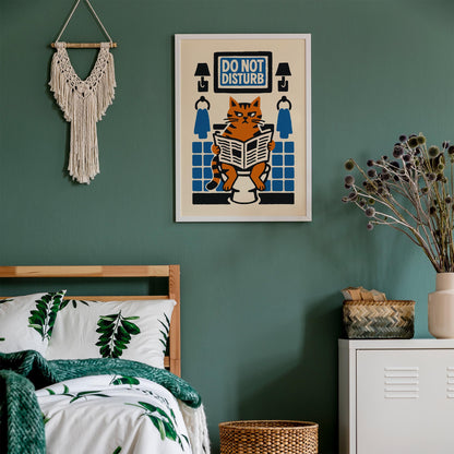 Bathroom Break Cat Poster