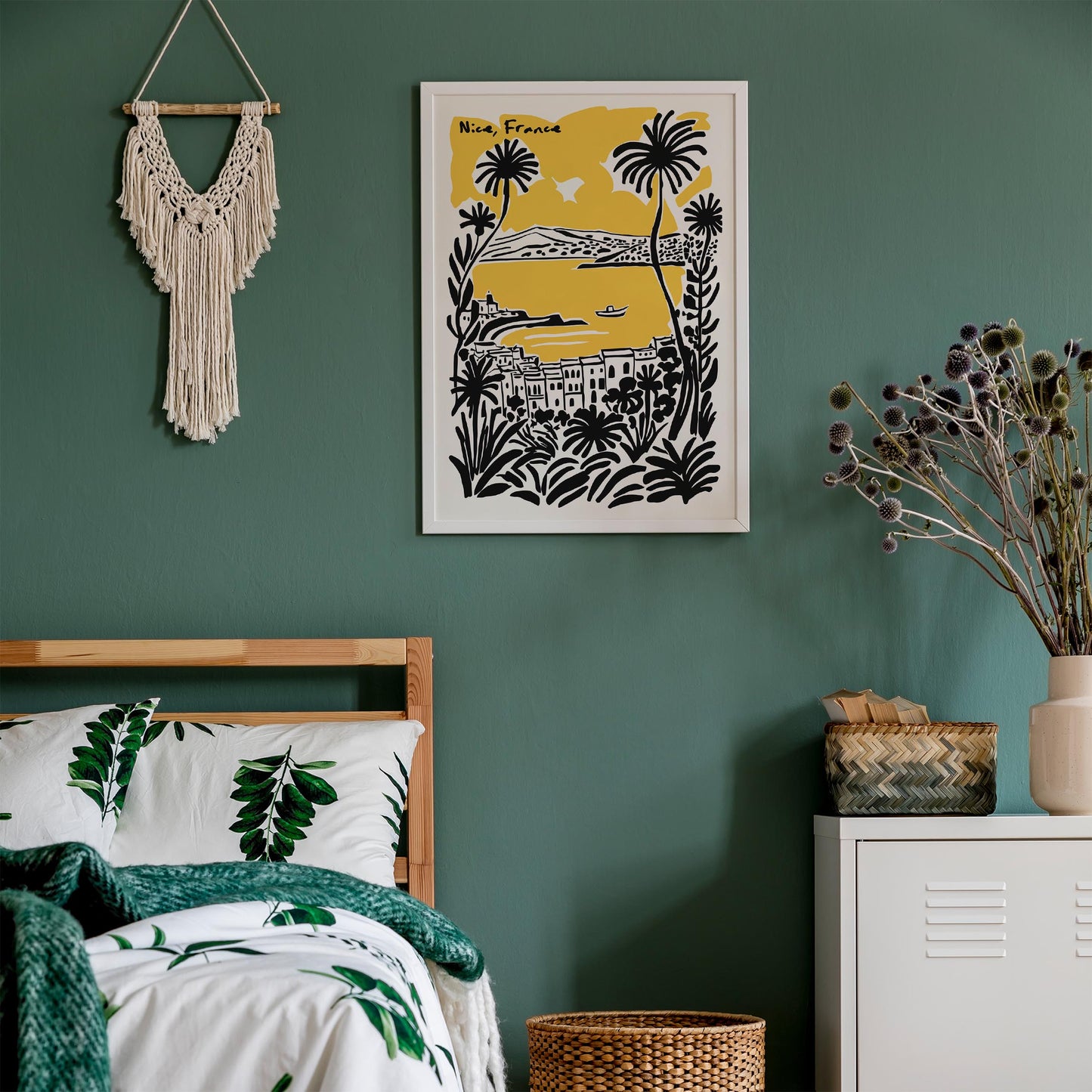 Yellow Nice France Travel Poster