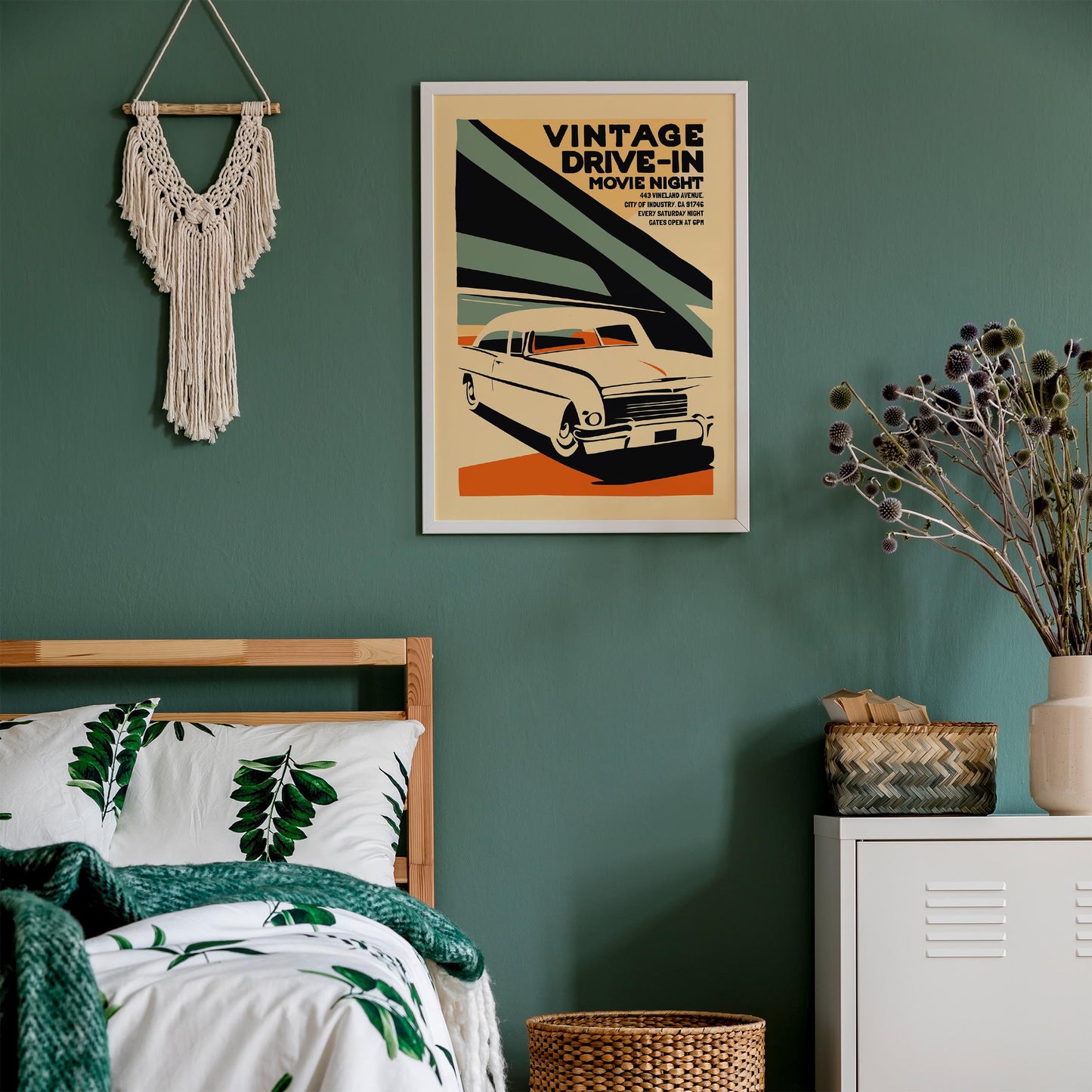 Retro Classic Car Drive-In Wall Art Print