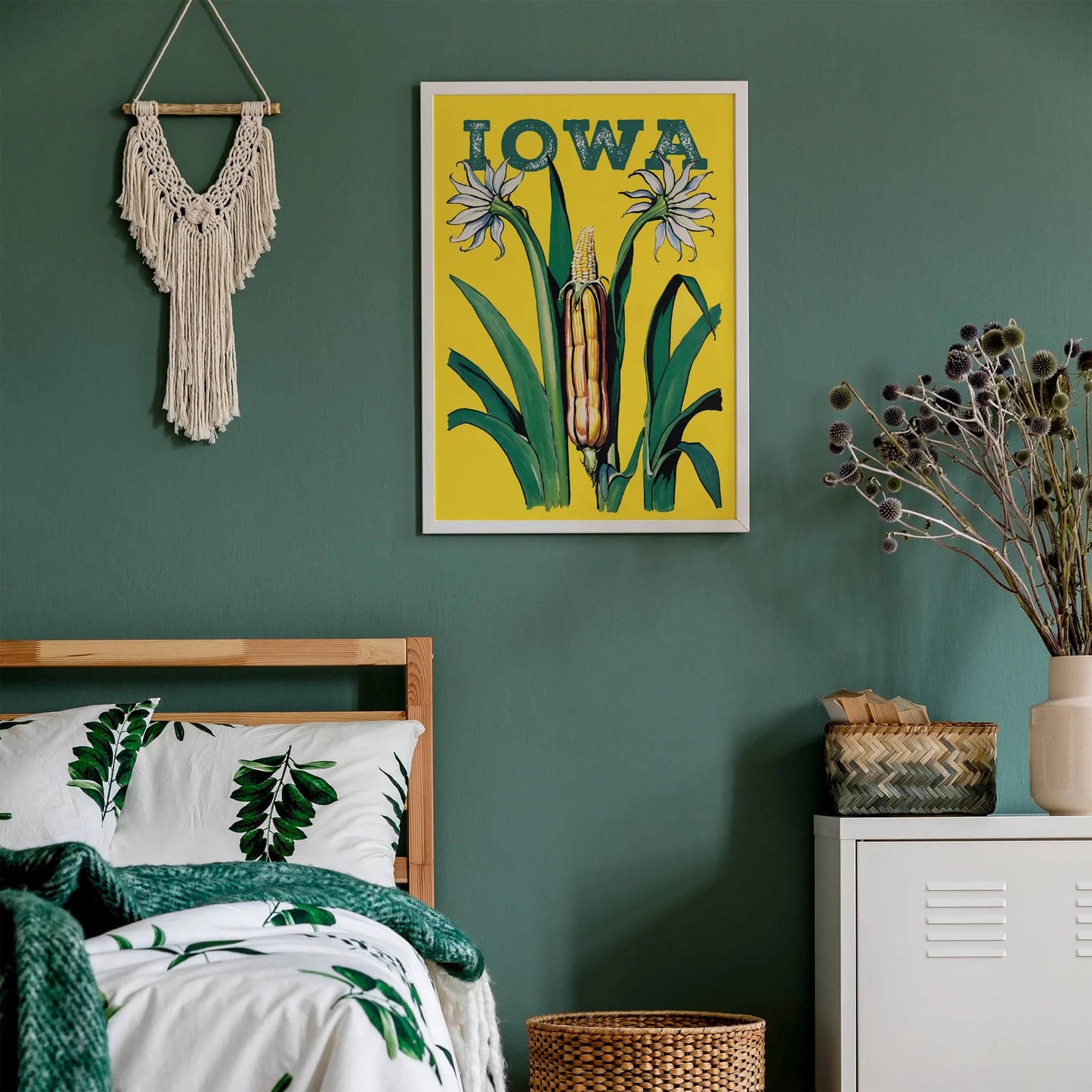 Iowa - Retro Travel Corn Poster