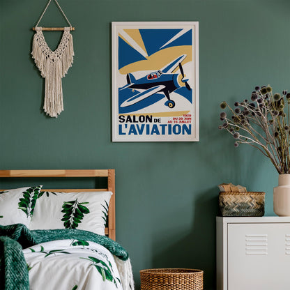 Retro French Aviation Airplane Wall Art
