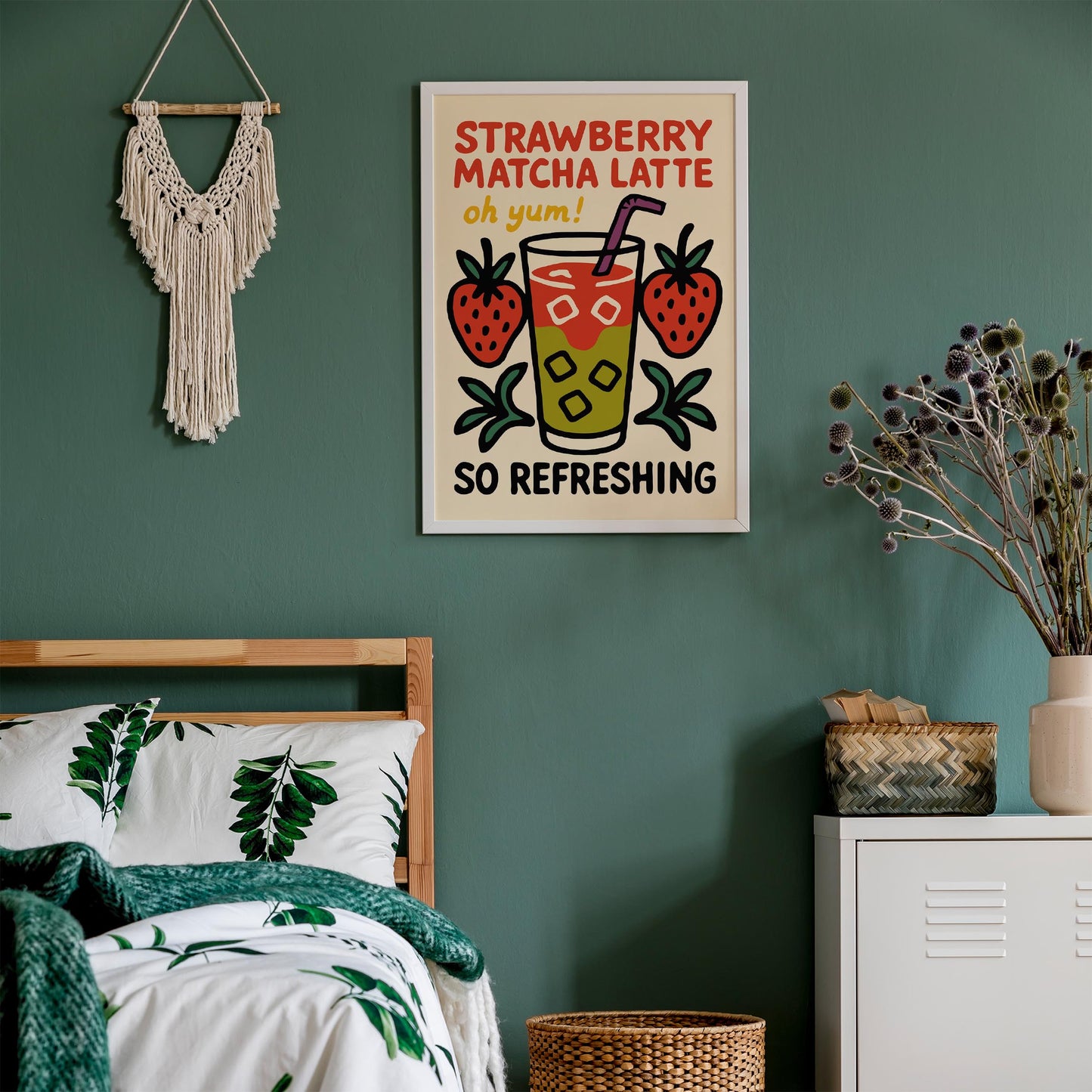 Strawberry Matcha Latte Poster