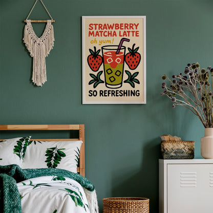 Strawberry Matcha Latte Poster