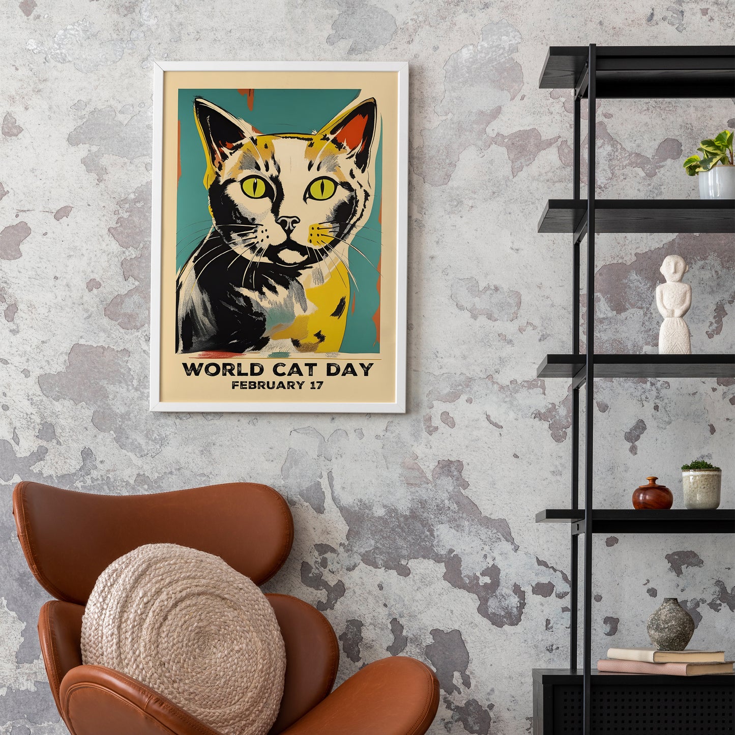 World Cat Day Vintage Print