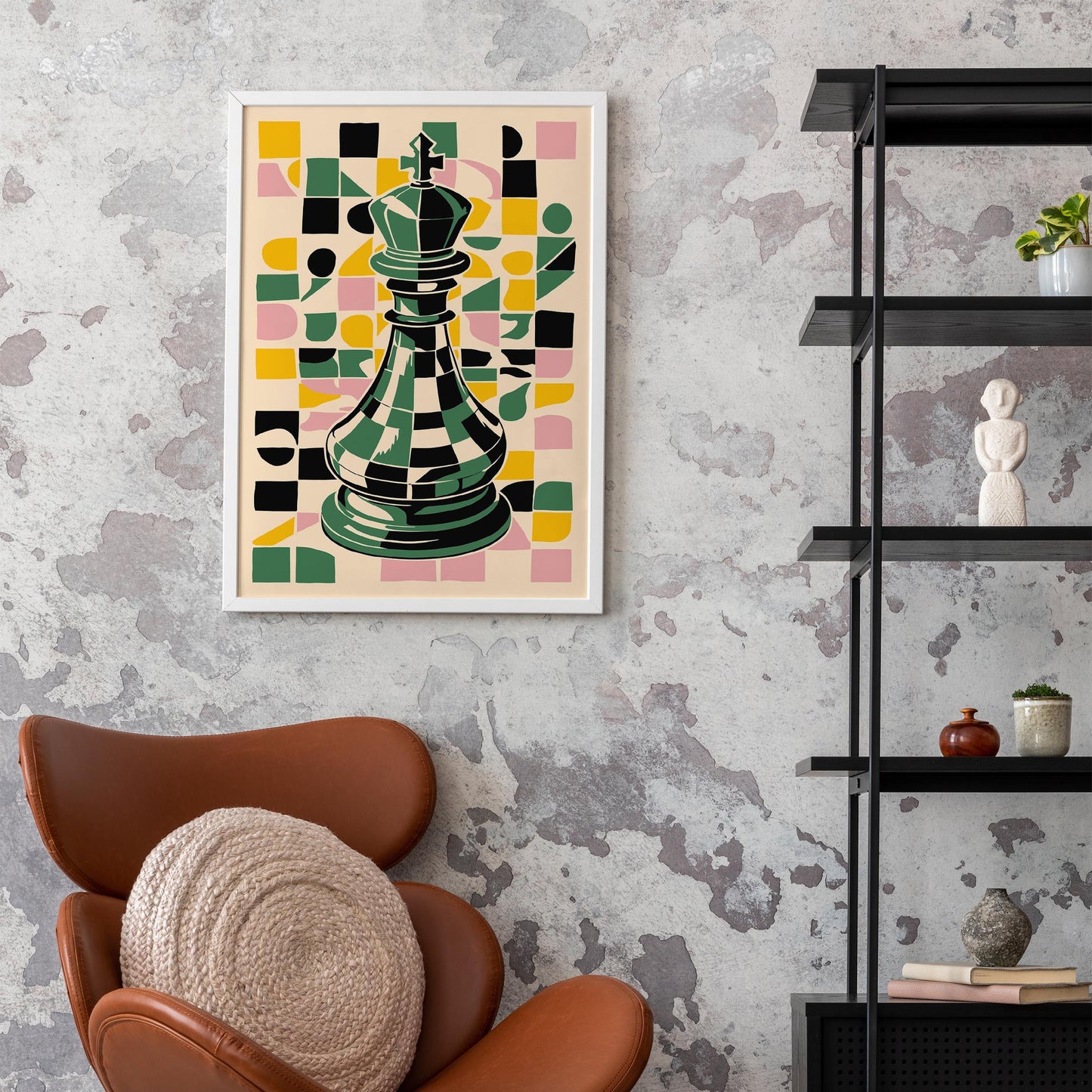 Abstract King Chess Wall Art