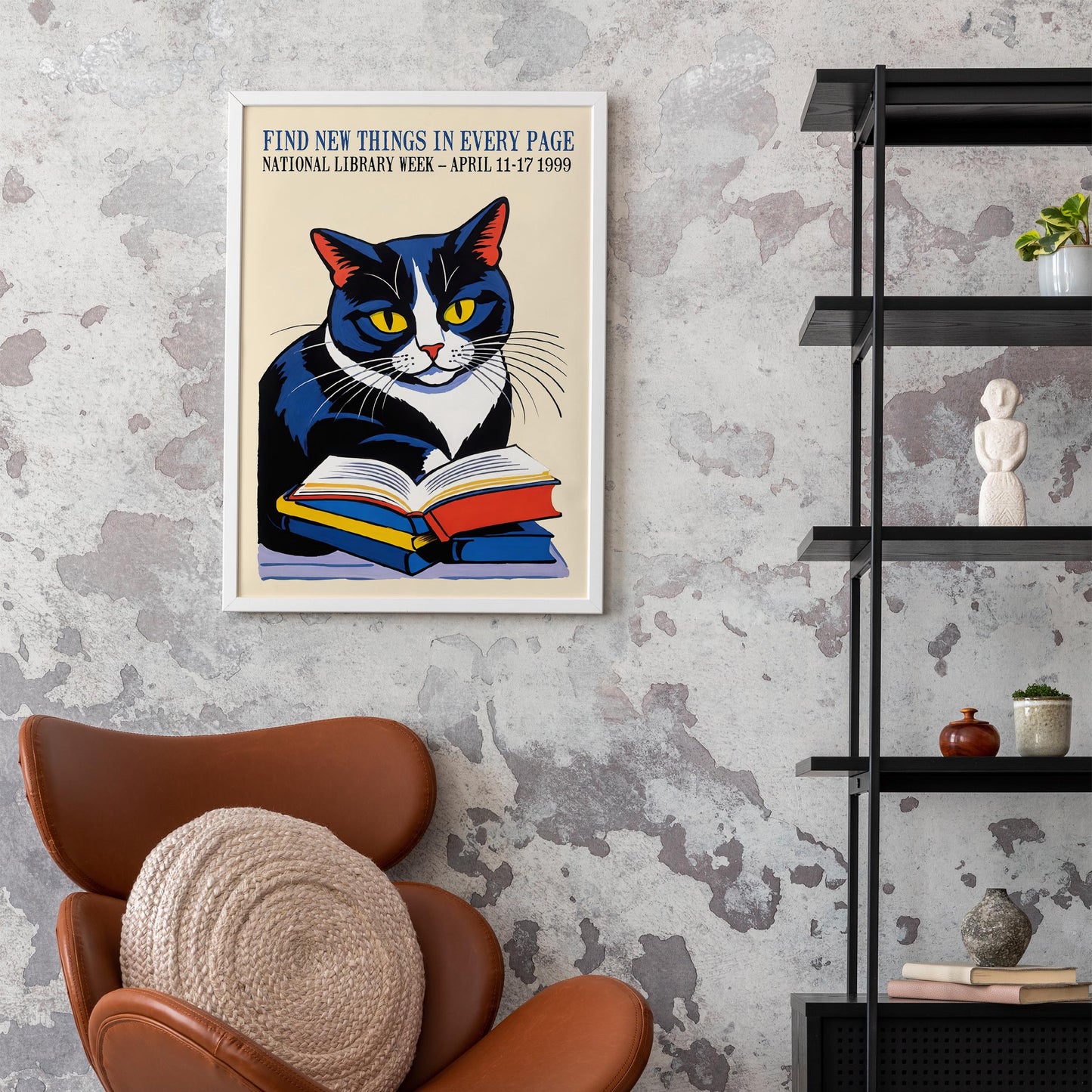 Reading Cat Poster
