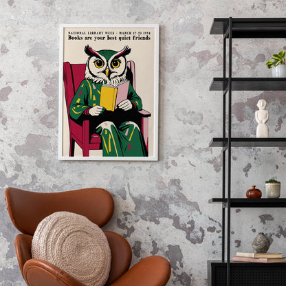 National Library Week Owl Wall Art Study