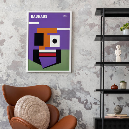 Purple Bauhaus Geometric Poster