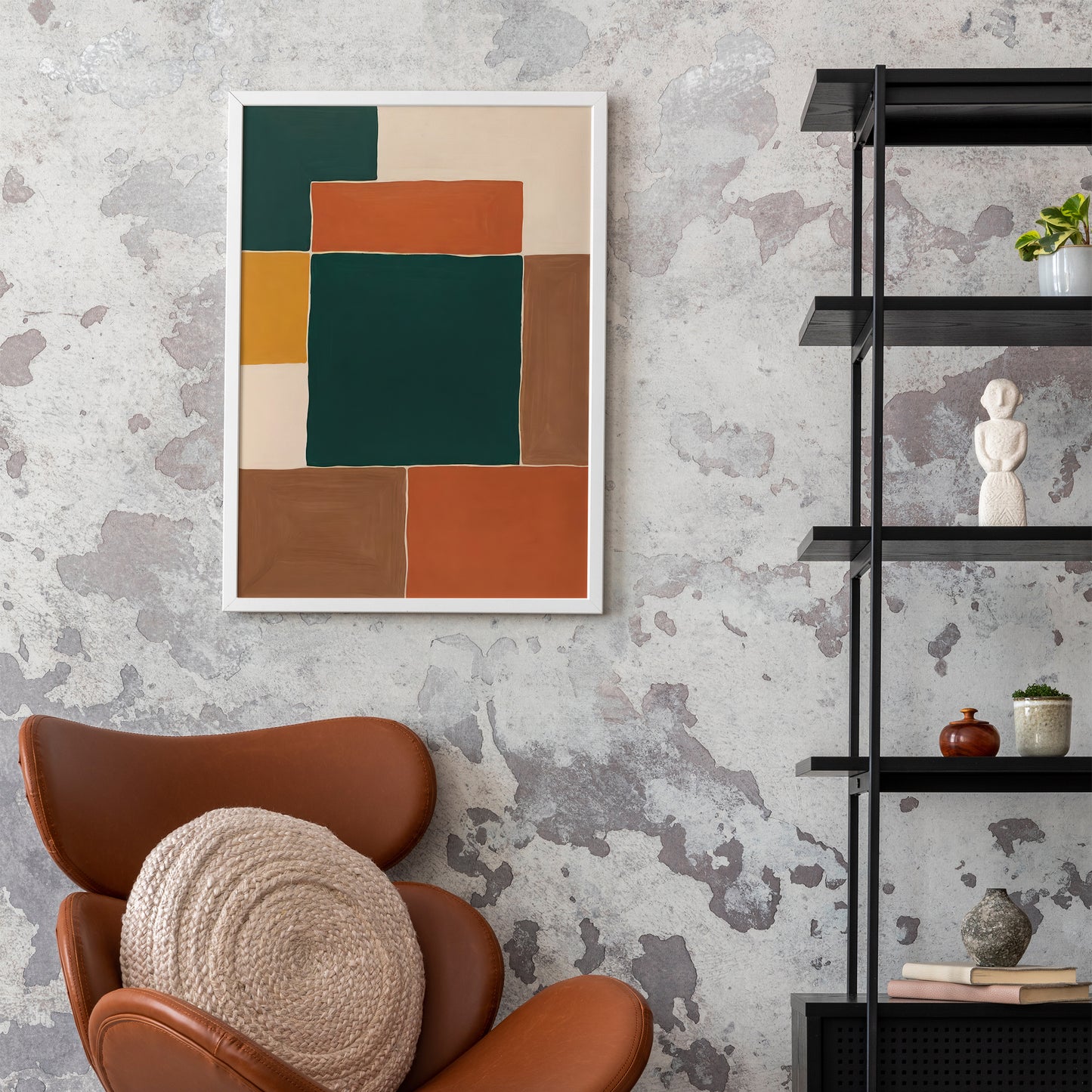 Geometric Earth Tones Art Print