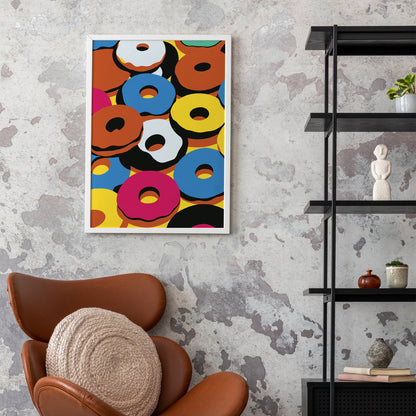 Colorful Donuts Art Poster